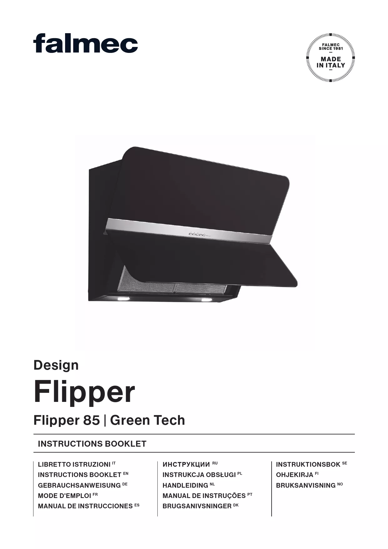 Mode d'emploi FALMEC FLIPPER1210