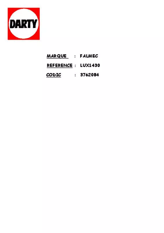 Mode d'emploi FALMEC LUMEN 1430