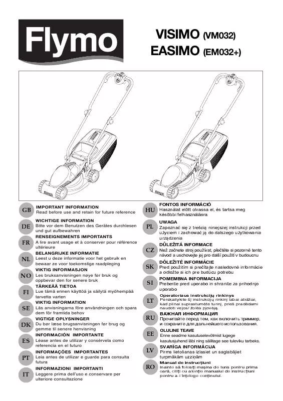 Mode d'emploi FLYMO EASIMO EM032 PLUS
