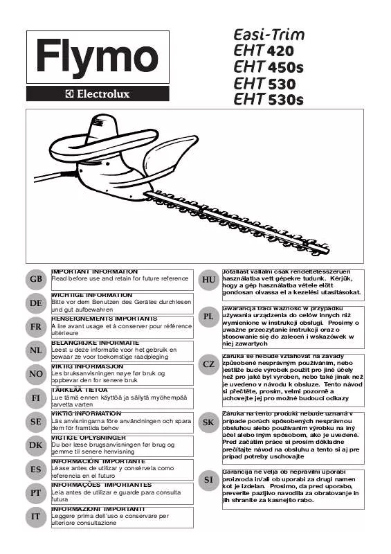 Mode d'emploi FLYMO EASITRIM EHT420