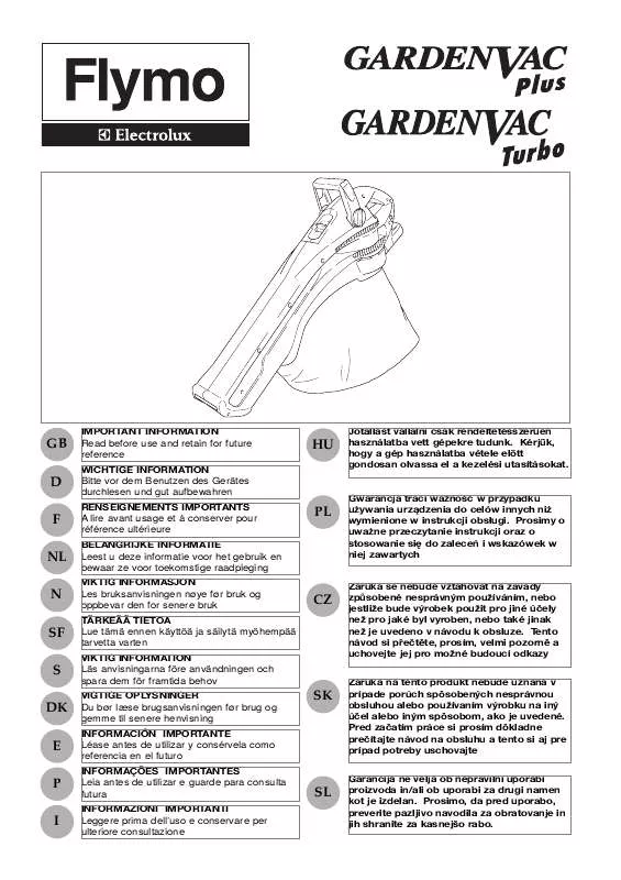 Mode d'emploi FLYMO GARDENVAC 1500