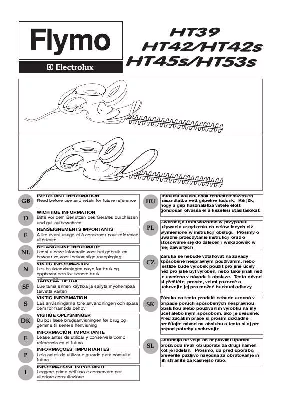 Mode d'emploi FLYMO HT53S