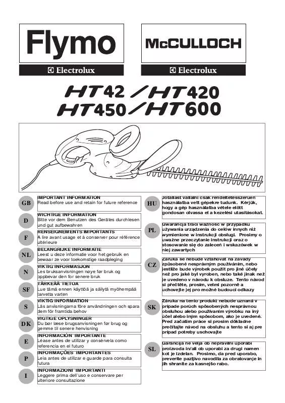 Mode d'emploi FLYMO HT600