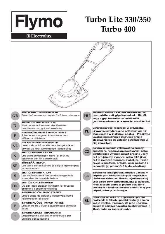 Mode d'emploi FLYMO TURBOLITE 400