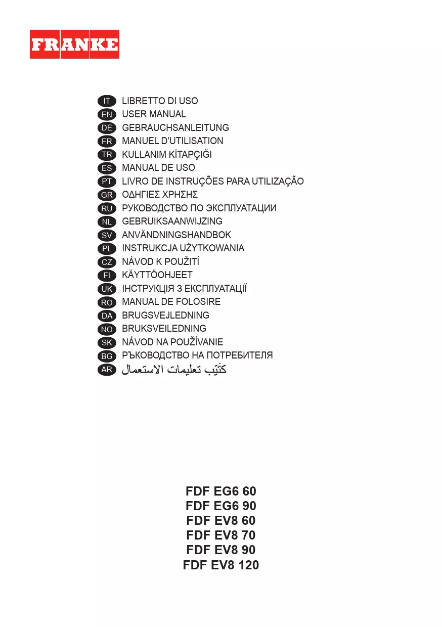 Mode d'emploi FRANKE FDF EV8 60 XS