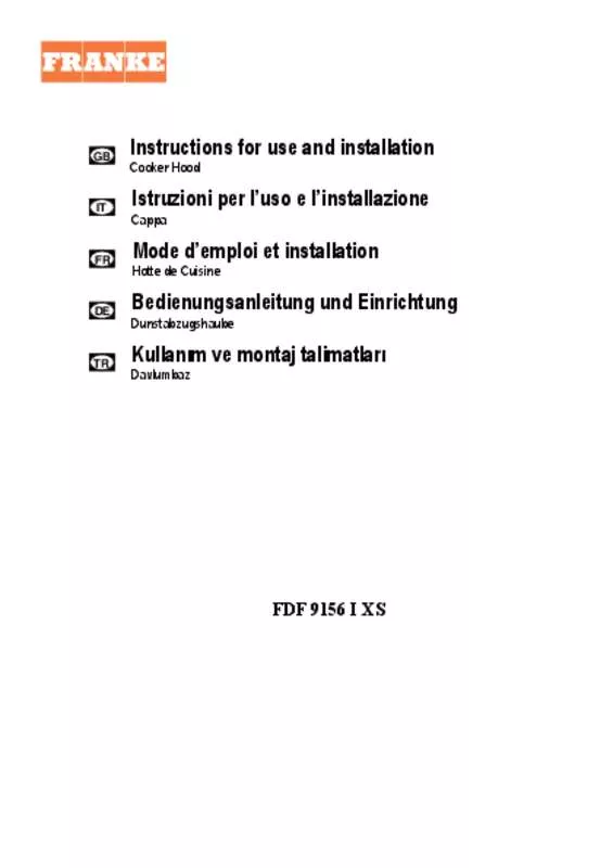 Mode d'emploi FRANKE FDF9156IXS