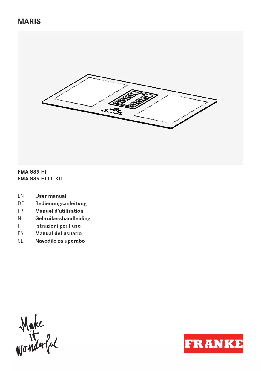 Mode d'emploi FRANKE MARIS 2.0 FMA 2.0 607 BK