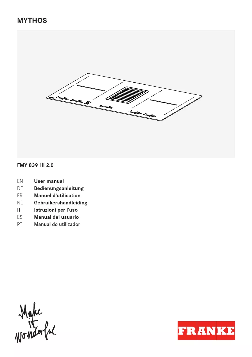 Mode d'emploi FRANKE MYTHOS FMY 606