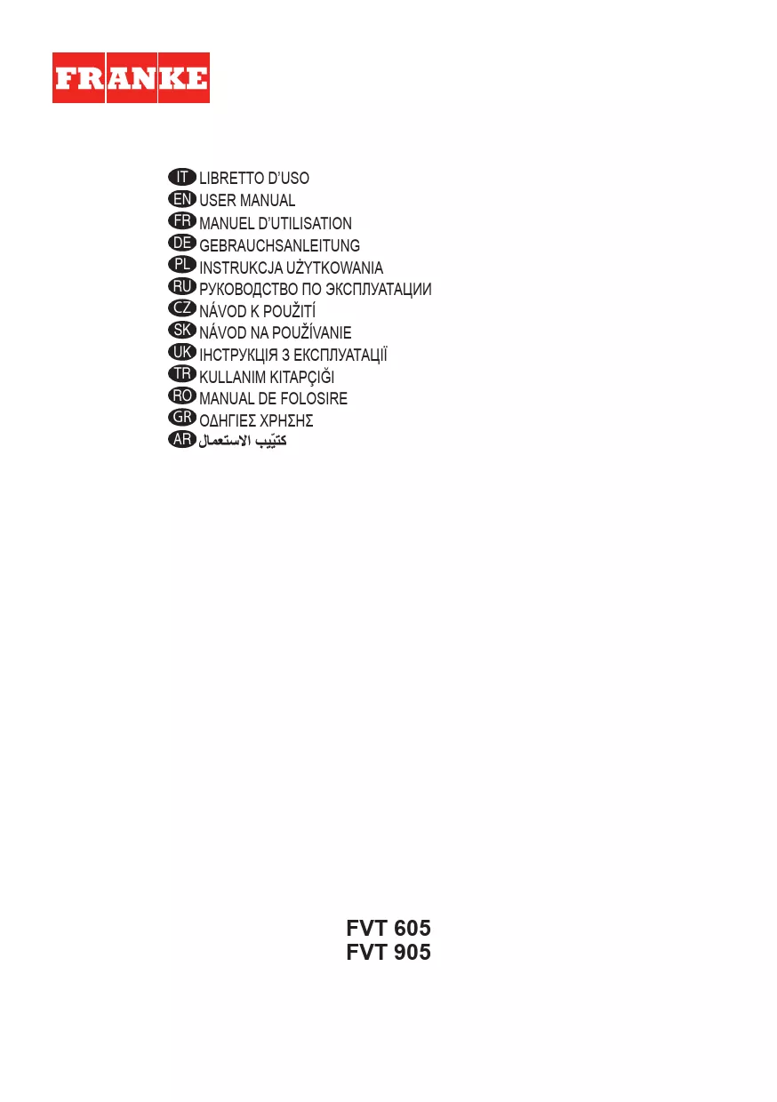 Mode d'emploi FRANKE VERTIS FVT 605