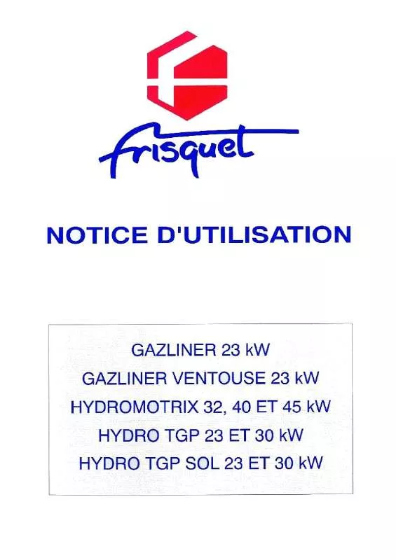 Mode d'emploi FRISQUET HYDROMOTRIX 32 KW