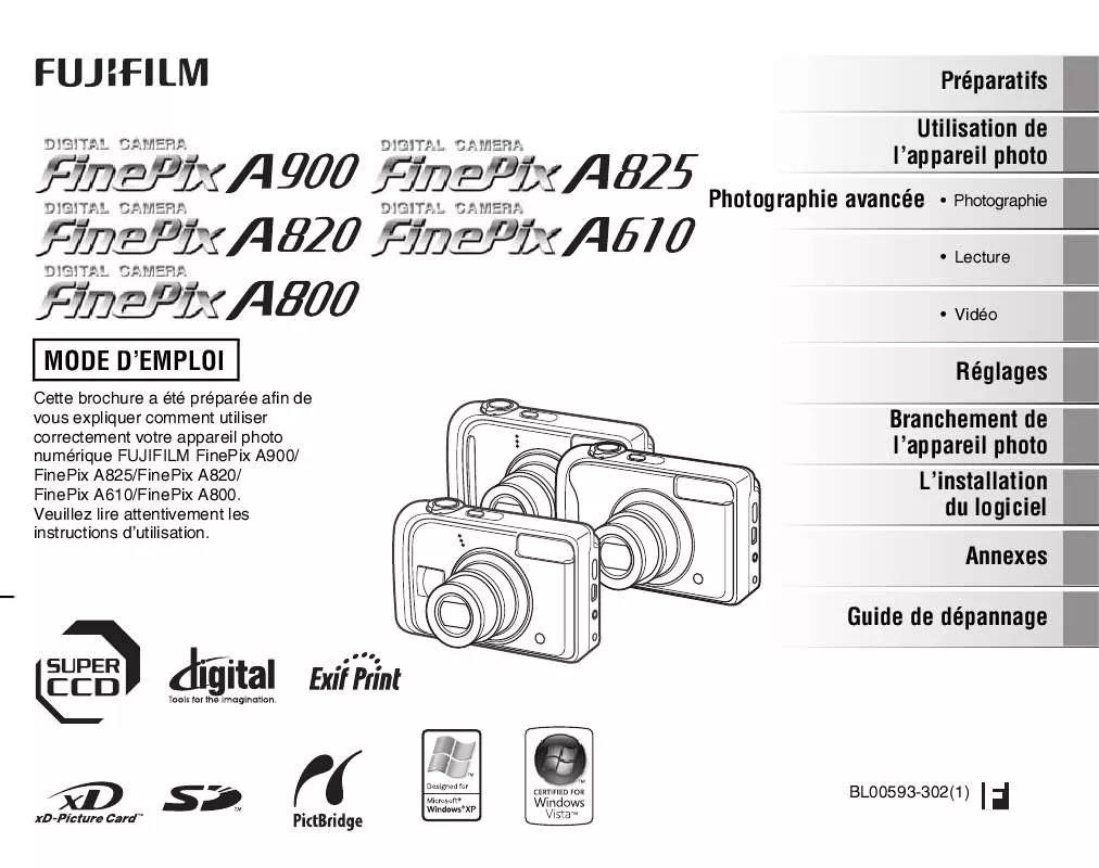 Mode d'emploi FUJIFILM A820