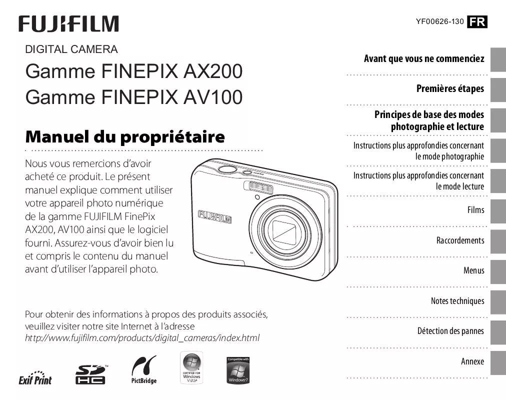 Mode d'emploi FUJIFILM AV100