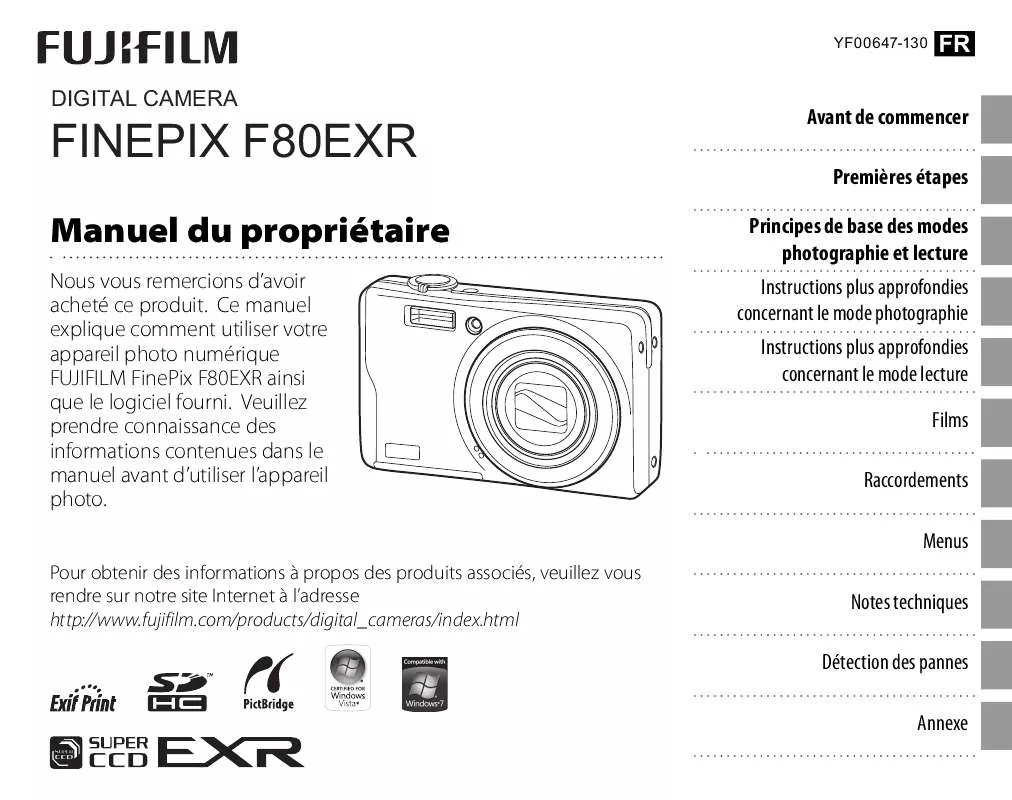 Mode d'emploi FUJIFILM F80EXR