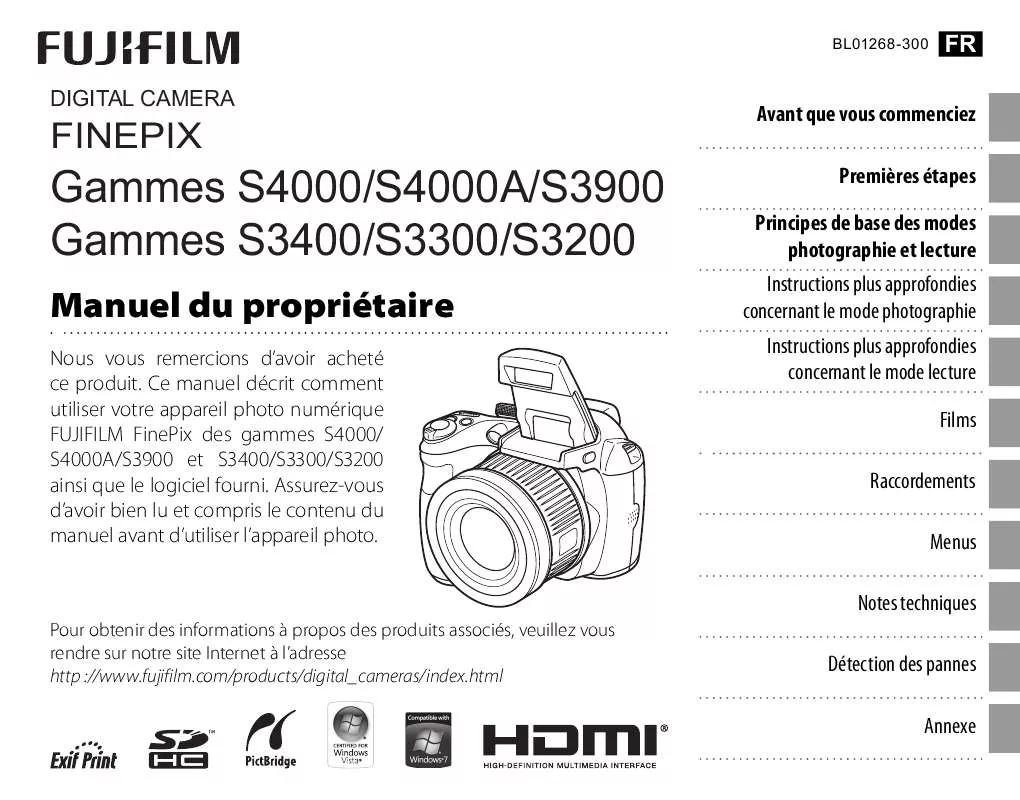 Mode d'emploi FUJIFILM FINEPIX S4000