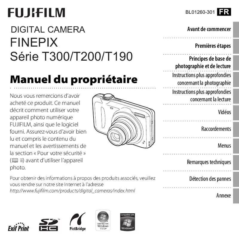 Mode d'emploi FUJIFILM FINEPIX T200