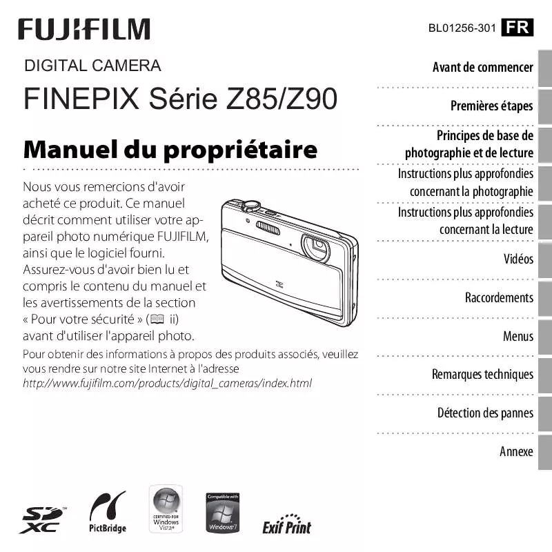 Mode d'emploi FUJIFILM FINEPIX Z85