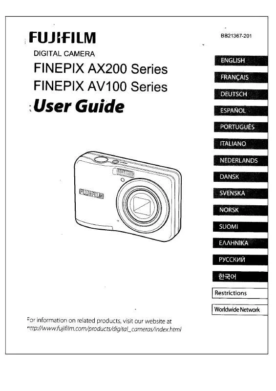 Mode d'emploi FUJIFILM FINEPIX AV100