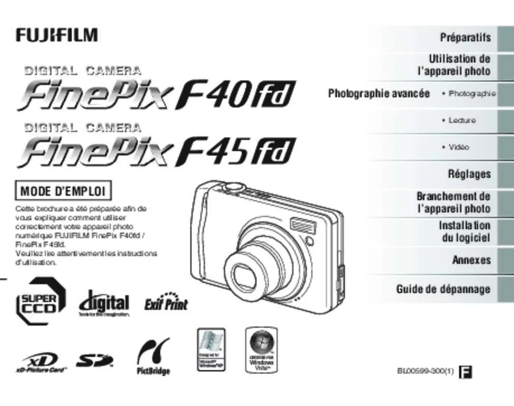 Mode d'emploi FUJIFILM FINEPIX F40FD