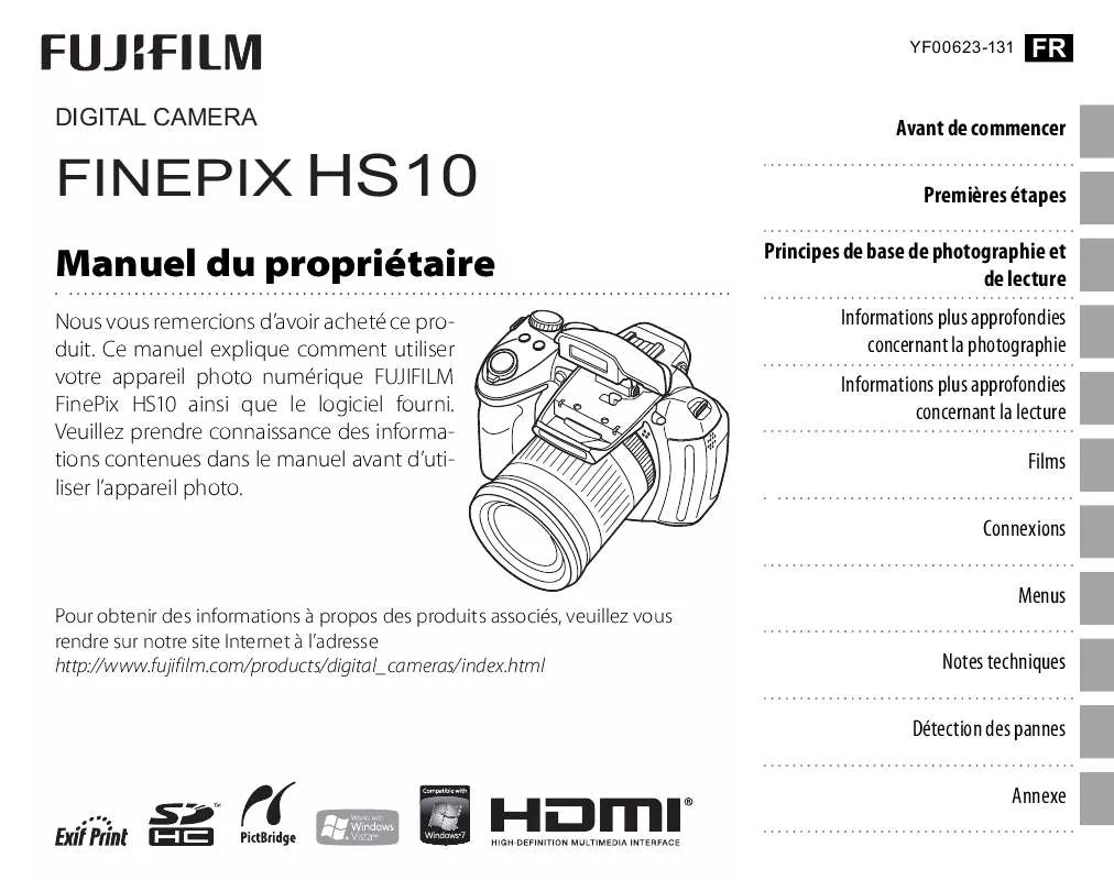 Mode d'emploi FUJIFILM FINEPIX HS10