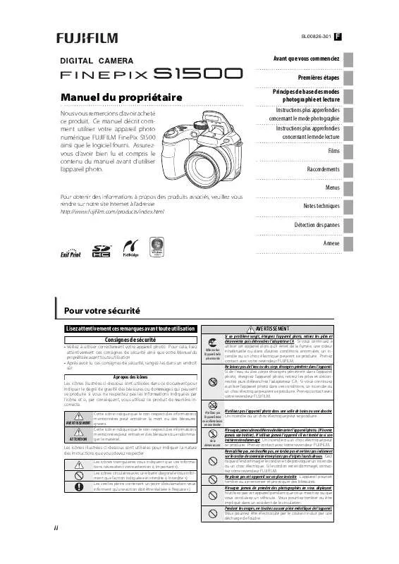 Mode d'emploi FUJIFILM FINEPIX S1500