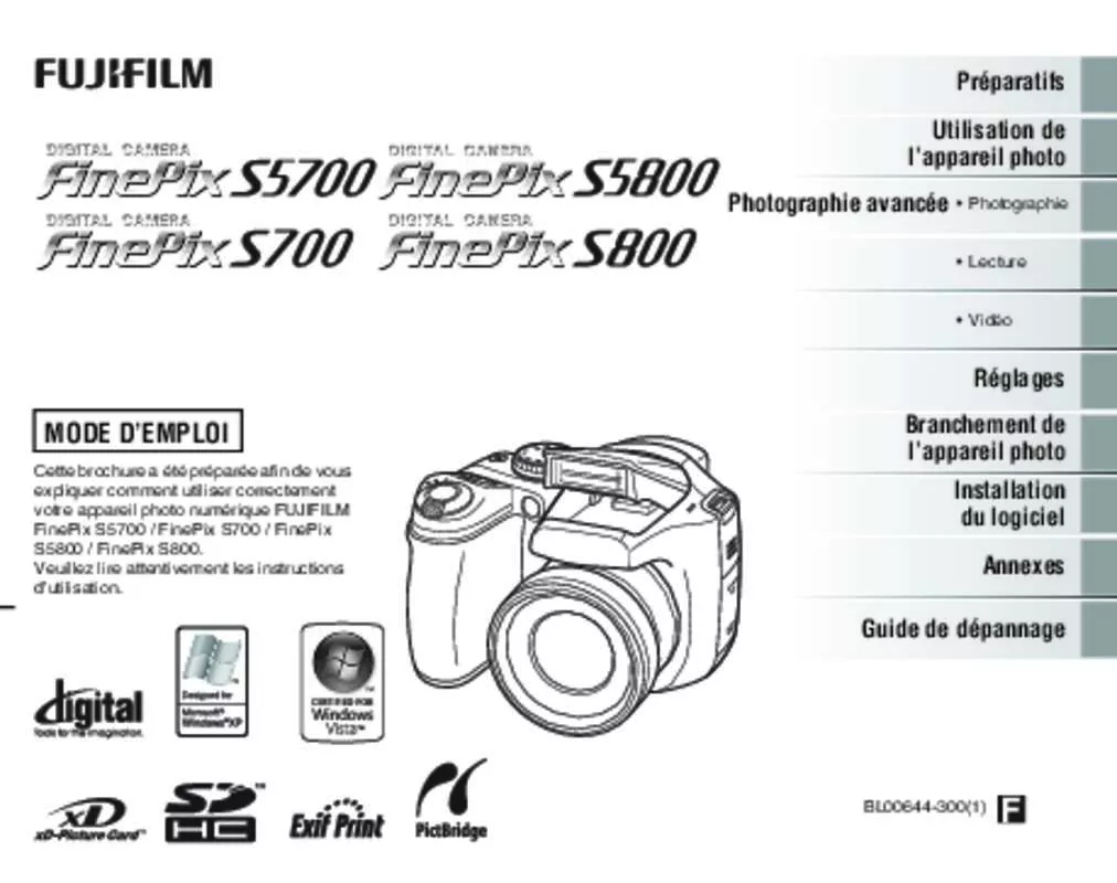 Mode d'emploi FUJIFILM FINEPIX S800