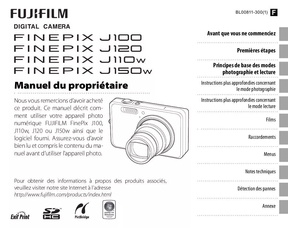 Mode d'emploi FUJIFILM J100