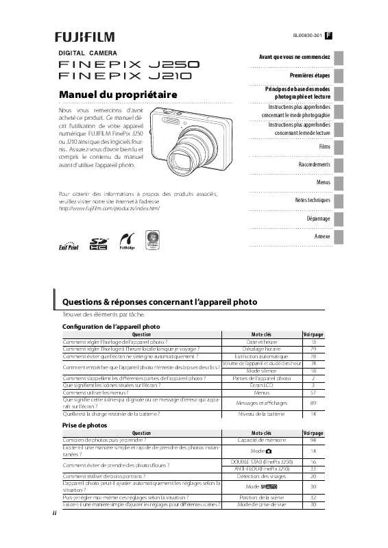 Mode d'emploi FUJIFILM J210