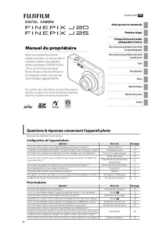 Mode d'emploi FUJIFILM J25