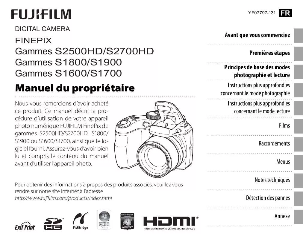 Mode d'emploi FUJIFILM S1600