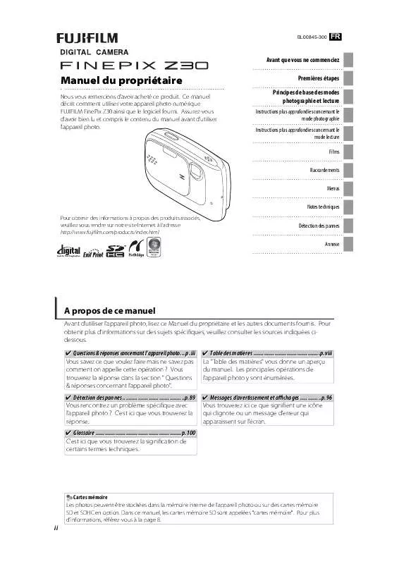 Mode d'emploi FUJIFILM Z30