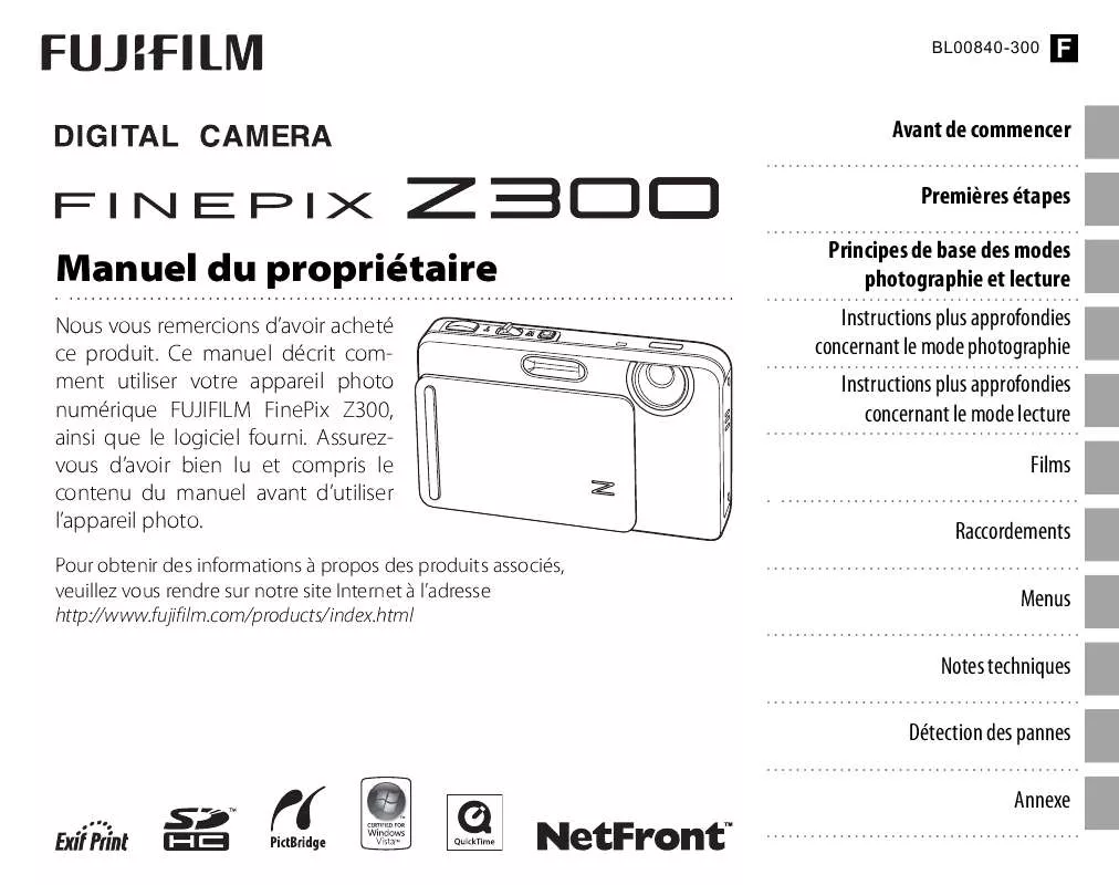 Mode d'emploi FUJIFILM Z300