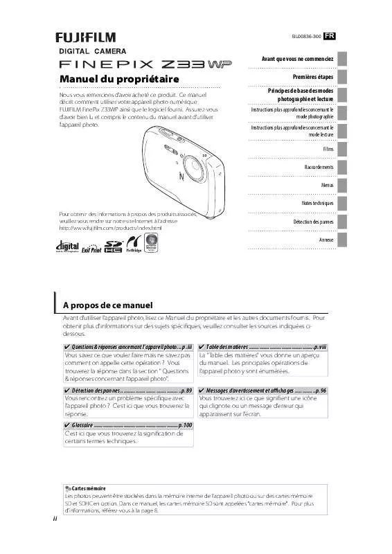 Mode d'emploi FUJIFILM Z33WP