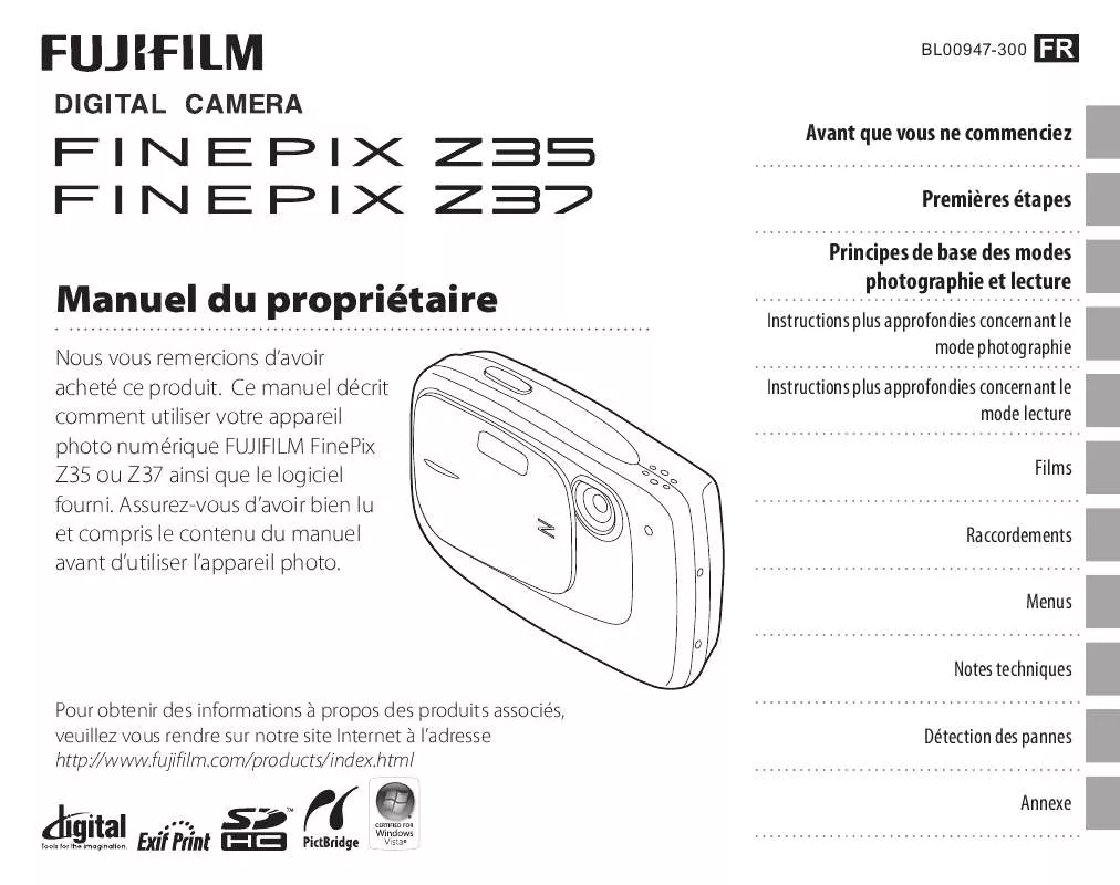 Mode d'emploi FUJIFILM Z35