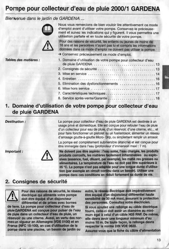 Mode d'emploi GARDENA 1466