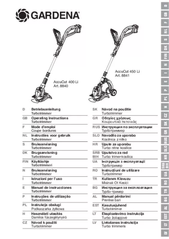 Mode d'emploi GARDENA CUT 400LI