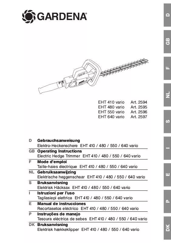 Mode d'emploi GARDENA EHT 550 VARIO