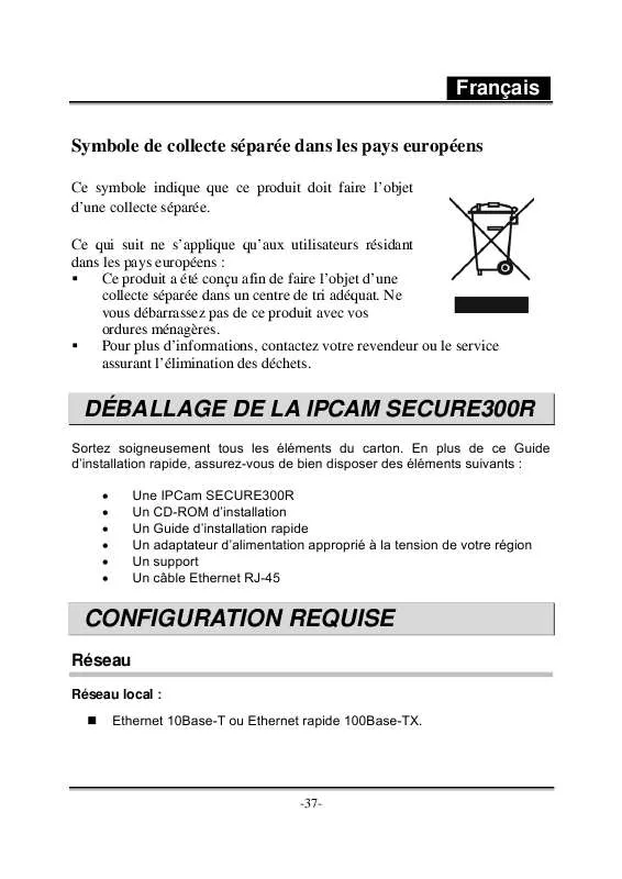 Mode d'emploi GENUIS IPCAM SECURE300R