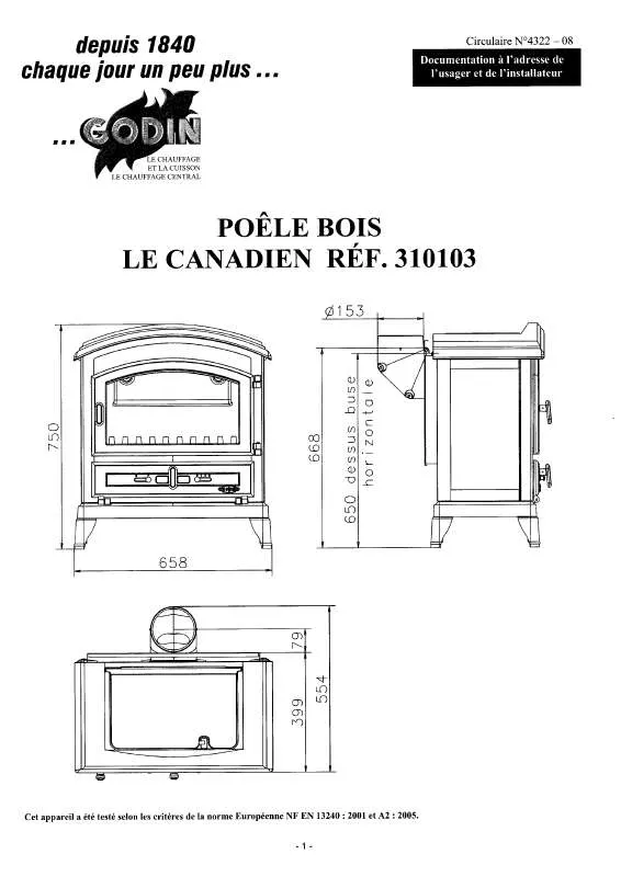 Mode d'emploi GODIN 310103 CANADIEN