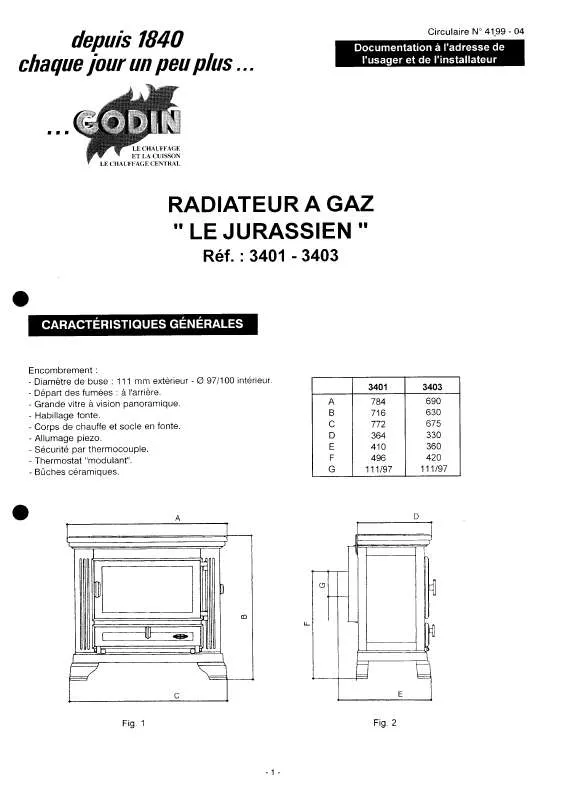 Mode d'emploi GODIN 3401 JURASSIEN