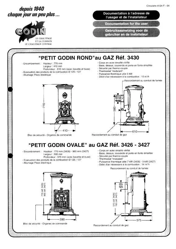 Mode d'emploi GODIN 3427 PETIT GODIN OVALE