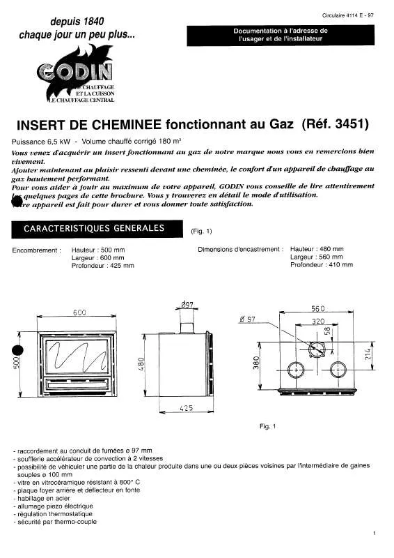 Mode d'emploi GODIN 3451 INSERT