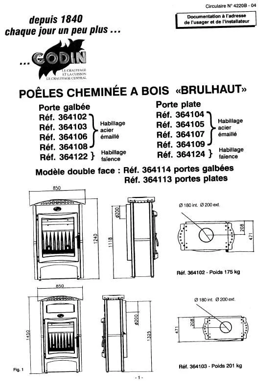 Mode d'emploi GODIN 364102 BRULHAUT