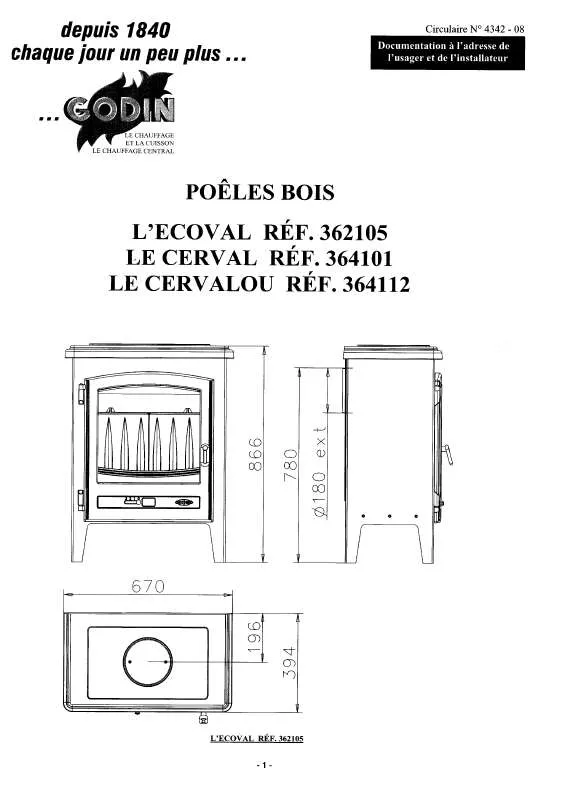 Mode d'emploi GODIN 364112 CERVALOU