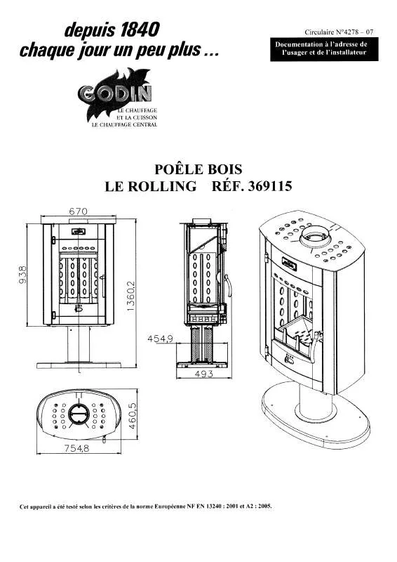 Mode d'emploi GODIN 369115 ROLLING