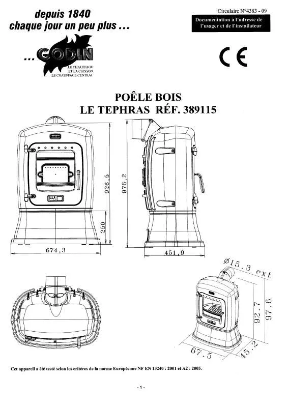 Mode d'emploi GODIN 389115 TEPHRAS