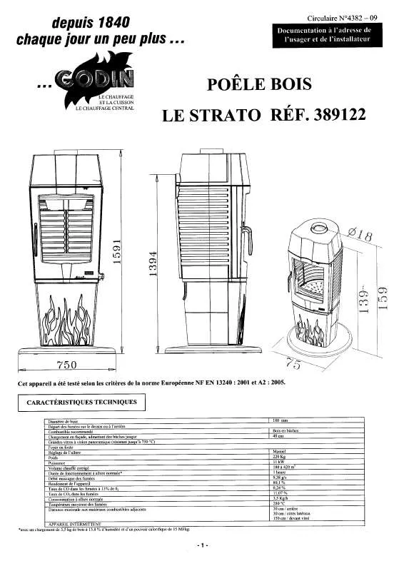 Mode d'emploi GODIN 389122 STRATO