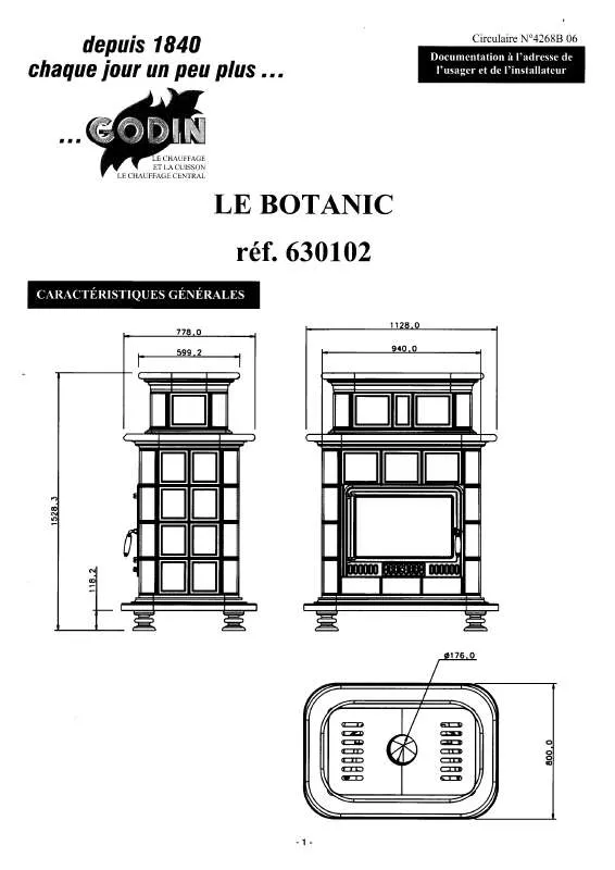 Mode d'emploi GODIN 630102 BOTANIC