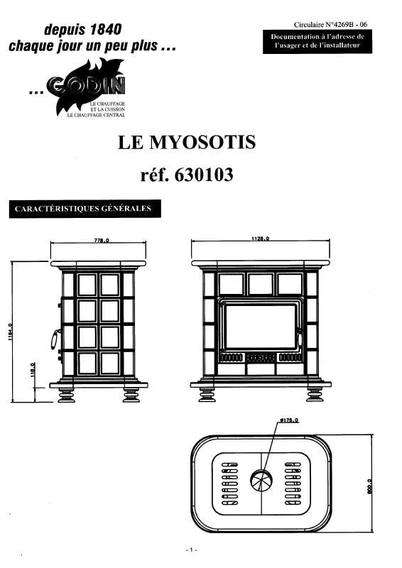 Mode d'emploi GODIN 630103 MYOSOTIS