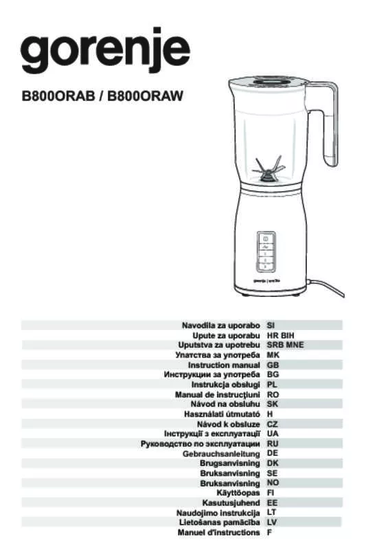 Mode d'emploi GORENJE B 800 ORAW