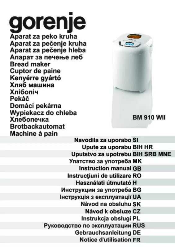 Mode d'emploi GORENJE BM900WII